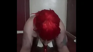 Bisexual sissy with make up unaffected by takes ass on touching mouth