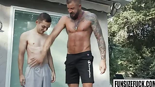 Funsizefuck.com - marcus rivers is the very clarity of pocket-rocket! dolf dietrich started banging his Hawkshaw into him, faster and faster, until he suddenly exploded!