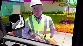 Straight contruction worker gets tricked into merry sex