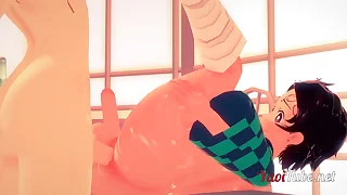 Kimetsu no yaiba yaoi hentai 3d - tanjiro is fucked off out of one's mind inosuke on the table