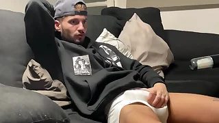 Watching a porn movie and playing with my new toy