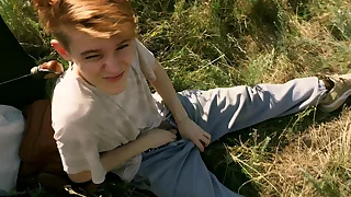 Summer enjoyment of two young guys.  sucking by the sea