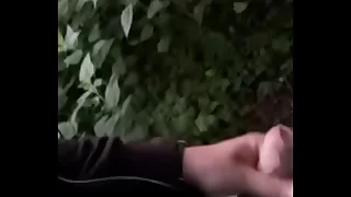 Wanking in the bushes