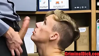 Cop slaps that cock on twink perps face- criminaldick.com