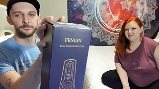 Foreglad fenian male automatic masturbator unboxing and demonstration with jasper spice and sophia sinclair