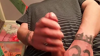 Get on your knees and brandish for your master to cum on you