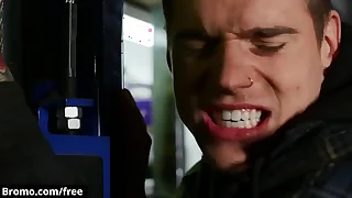 Cute twink lev ivankov rides his robust boss ryan bones dick until he cums close to him - bromo