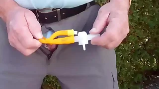 Catheter empties bladder at golf course by pinky 396