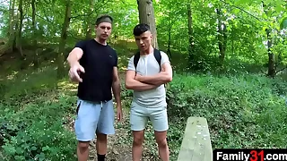 Boy and his stepuncle decide to save some water proceed d progress wash together