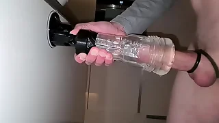 Cumming for everyone over my favourite fleshlight, cum dribble on the caboose floor