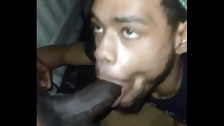 Bottom boy sucking hung black nigerian