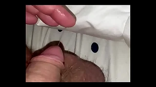 Small dick pre cum personify big cumshot